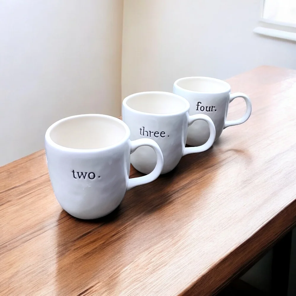Rar Dunn Classic White Numbered Mug Trio - Picture 1 of 4